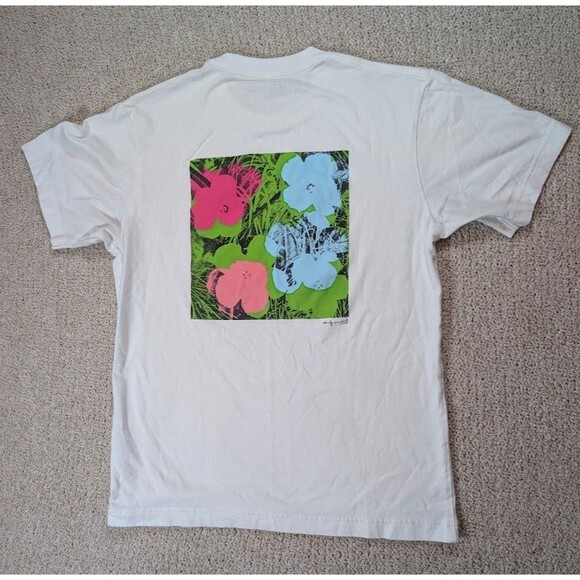 Uniqlo UT Archive Andy Warhol Flowers Tee White Sz S “The World Fascinates Me” - Picture 4 of 7